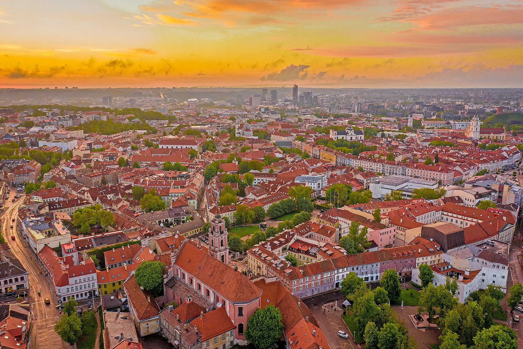 Vilnius Oldtown Aerial — Vilnius, Lithuania